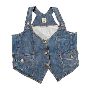 Vintage Overalls Style Denim Vest Size Large